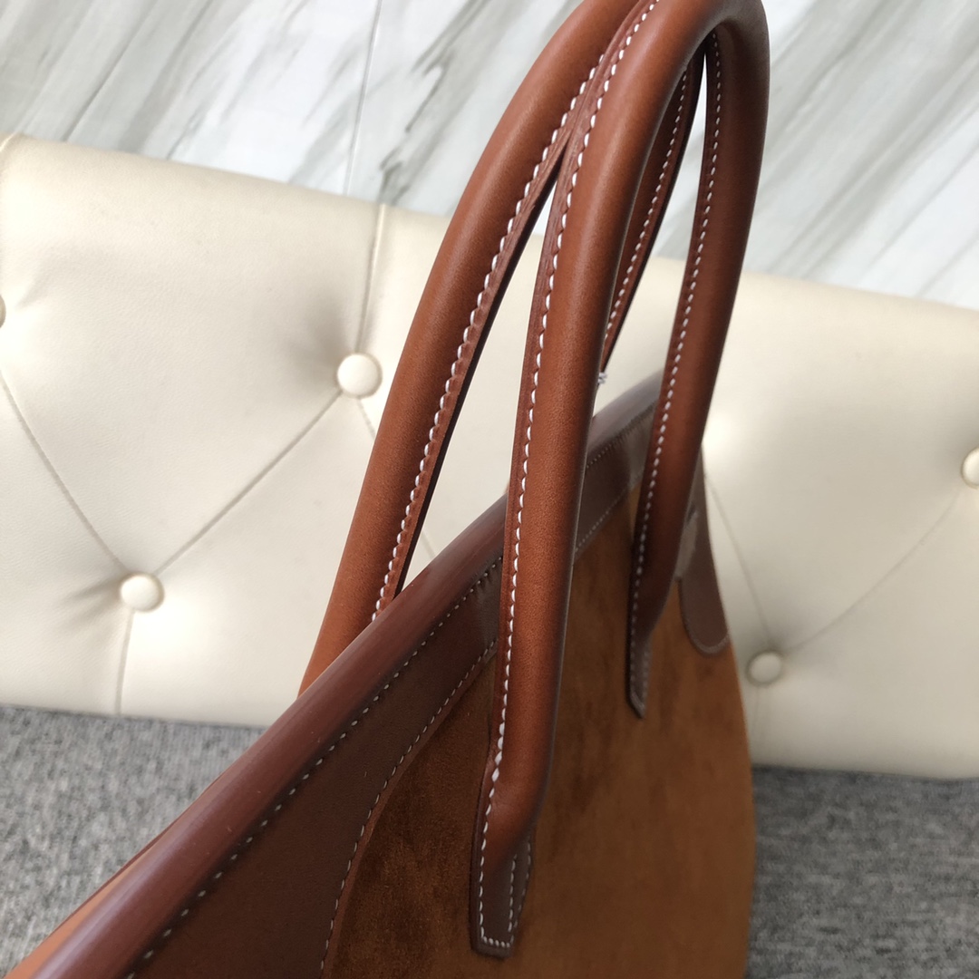 에르메스 버킨백30 골드브라운 금장 스웨이드